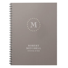 Monogram Brown Elegant Professionell 80 p bärbar d Anteckningsbok