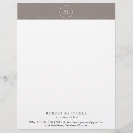 Monogram Brown Elegant Professionell Letterhead Brevhuvud