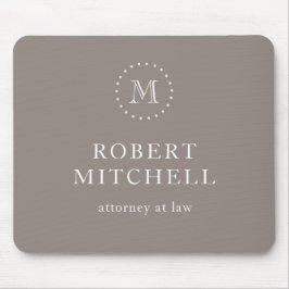 Monogram Brown Elegant Professionell Mousepad Musmatta