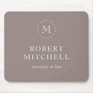 Monogram Brown Elegant Professionell Mousepad Musmatta