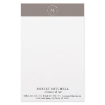 Monogram Brown Elegant Professionell Stationery