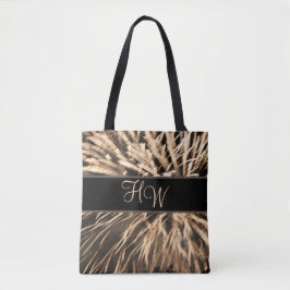 Monogram Brown Guld Fireworks Tote Bag Tygkasse