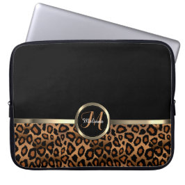 Monogram Brown och Black Leopard med Guld-accenter Laptop Fodral