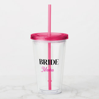 Monogram Brud Namn Enkel Personlig tumbler Take Away Mugg