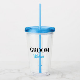 Monogram Brudgum namn Enkel Personlig tumbler Take Away Mugg