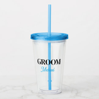 Monogram Brudgum namn Enkel Personlig tumbler Take Away Mugg