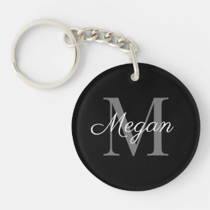 Monogram brudtärna-gåva med namn svart