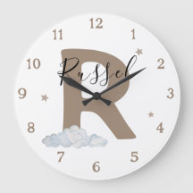 Monogram Brun Bebis Initial Namn Nursery Vägg