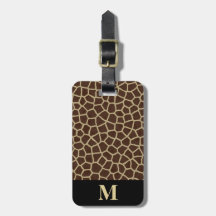 Monogram Brun Beige Giraff Djur Geometrisk