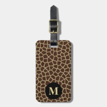 Monogram Brun Beige Giraff Djur Geometrisk