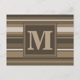 Monogram brun rand vykort
