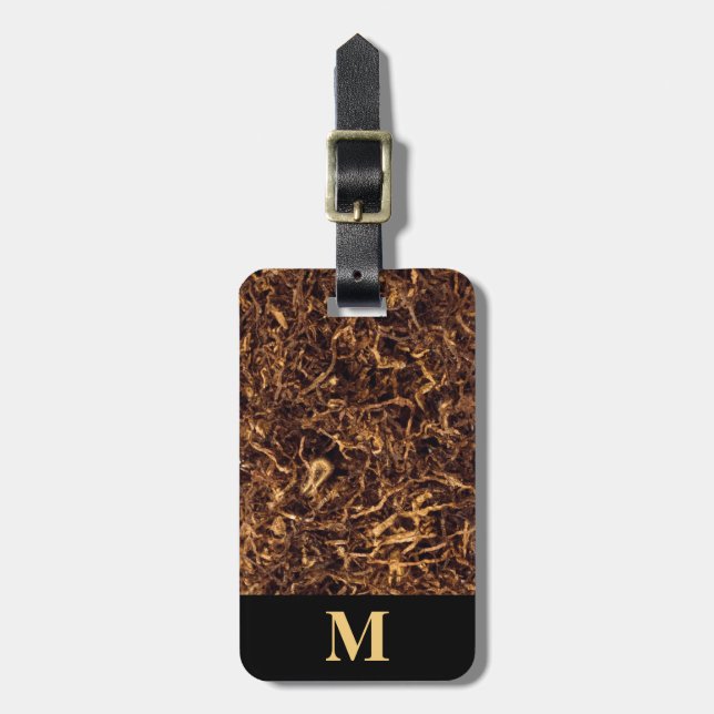 Monogram Brun Strimlad Tobak Bagagebricka (Vertikal Framsida)