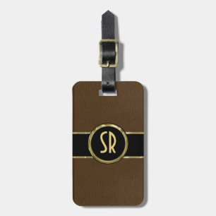 Monogram Brunt läder 2 Bagagebricka
