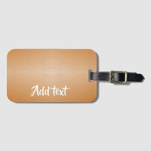 Monogram brunt läder texturerat bagagebricka (Framsida horisontal)