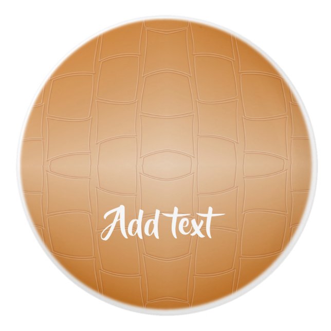 Monogram brunt läder texturerat knopp (Framsidan)