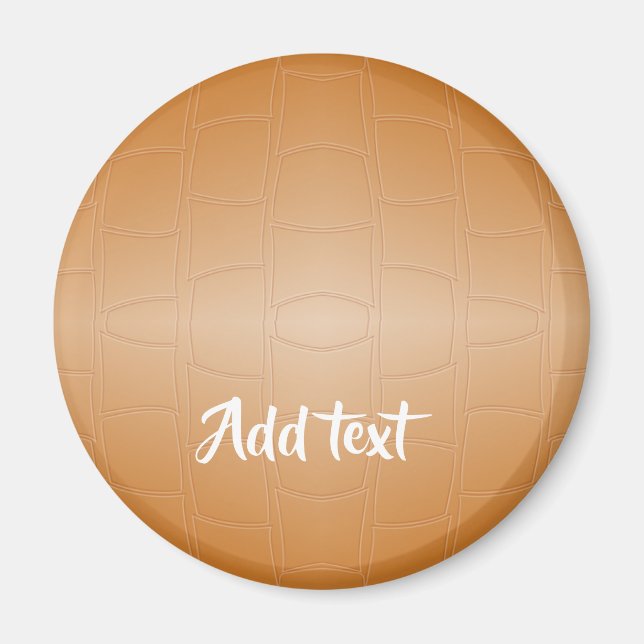 Monogram brunt läder texturerat magnet (Framsidan)