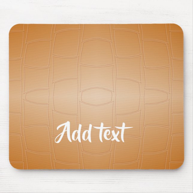 Monogram brunt läder texturerat musmatta (Framsidan)