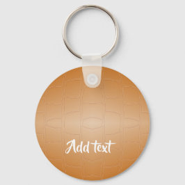 Monogram brunt läder texturerat nyckelring