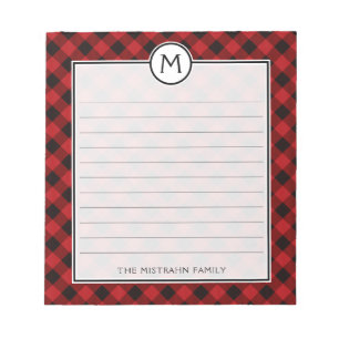 Monogram Buffalo Pput Red and Black-jul Anteckningsblock