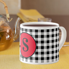 Monogram Buffalo-ruta & Stilren röd 6oz. Espressomugg