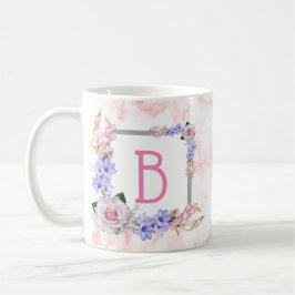 Monogram Bukett med rosor Rosa Marble Kaffemugg
