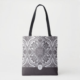 Monogram Bumblebees Mandala Tote Bag Tygkasse