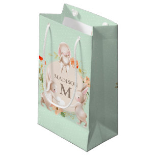 Monogram Bunny Rabbits Blommigt Baby Personlig