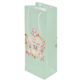 Monogram Bunny Rabbits Blommigt Baby Personlig