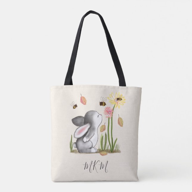 Monogram bunny tobag benvit tygkasse (Baksida)