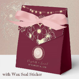 Monogram Burgunder Färg Bröllopspresentlåda Presentaskar