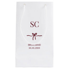Monogram Burgunder Pil Brudtärna Modern Namn Datum