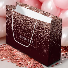 Monogram Burgundy  Rosa ros Guld Glitter