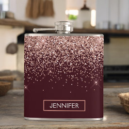 Monogram Burgundy  Rosa ros Guld Glitter Fickplunta