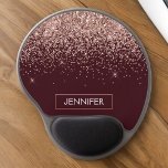 Monogram Burgundy  Rosa ros Guld Glitter Gel Musmatta<br><div class="desc">Ro Guld -  Rosa och Burgundy Gnistra Glitter Monogram Namn och Initial Mousepad (Mouse Pad). Det gör perfekten söt 16-årsjubileum,  bröllop,  möhippa,  årsdag,  babydusch eller bachelorette-fest för någon som glam lyxen och chic stilar i kärlek.</div>