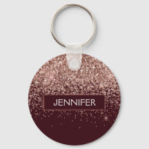 Monogram Burgundy  Rosa ros Guld Glitter