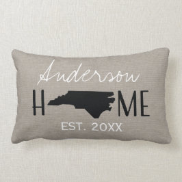 Monogram Burlap Home State North Carolina | Lumbarkudde