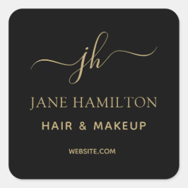 Monogram Business Logotyp Square-etikett Fyrkantigt Klistermärke