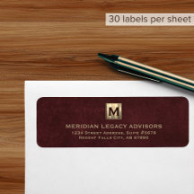 Monogram Business Return-adressetikett