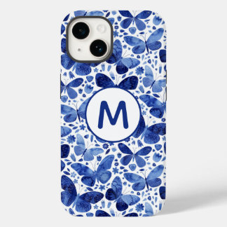 Monogram Butterfliy Watercolor Blue