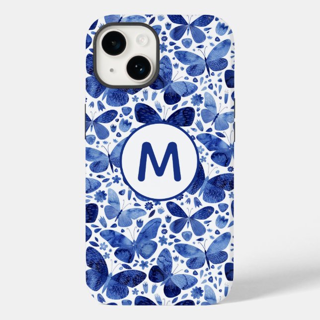 Monogram Butterfliy Watercolor Blue (Baksida)