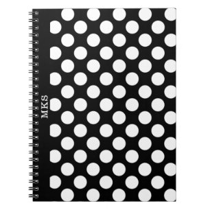 Monogram BW Polka-prickad bärbar dator Anteckningsbok