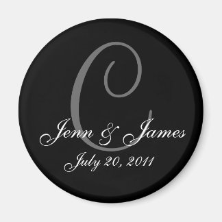 Monogram C Bröllop Bride Groom Date Magnet