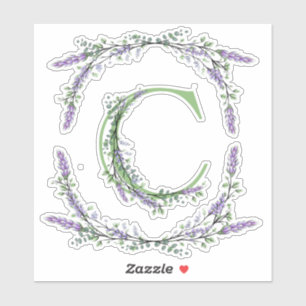 Monogram C Lavender Eucalyptus Klistermärken