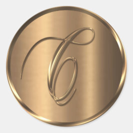 Monogram C NONMETALLIC Bronze Kuvert Seal Runt Klistermärke