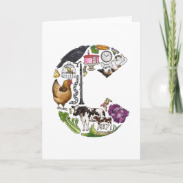 Monogram "C" noterar kortet Anteckningskort