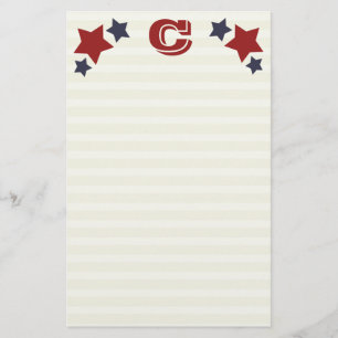 Monogram C/ursprungligt C-lager och Rand-förråd Brevpapper