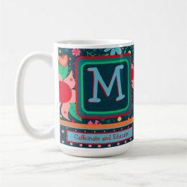 Monogram Caffeinate & Educate Teacher Initial Kaffemugg