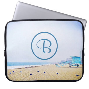 Monogram California Beach Lifeguard Booth Photo Laptop Fodral
