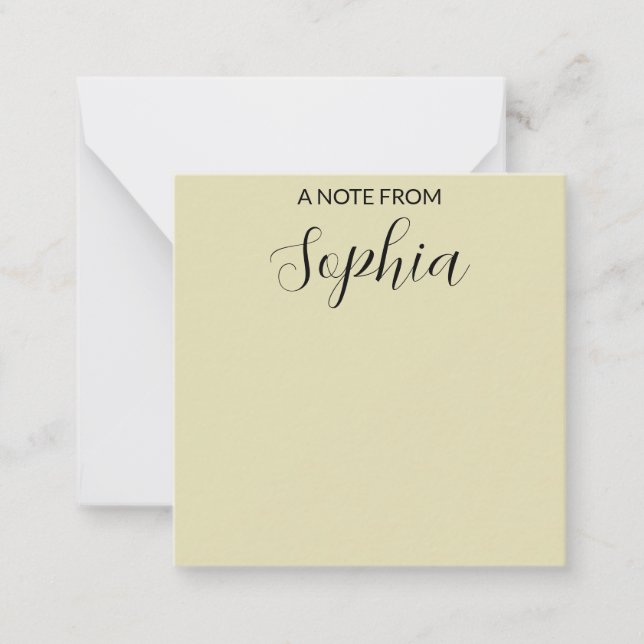 Monogram Calligraphy Blush Note Card Anteckningskort (Framsida)