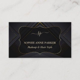 Monogram Calligraphy Gold Professional Makeup Visitkort
